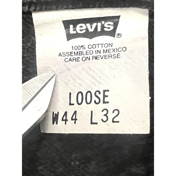 Vintage 90s Levis 545 Jeans Mens 44x32 Black Orange Tab Loose Fit‎ Baggy Mexico - Picture 8 of 12